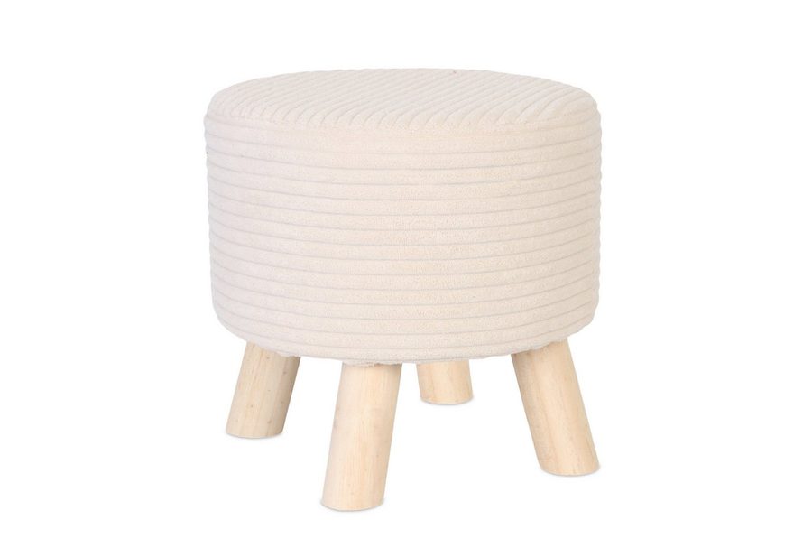 relaxdays Sitzhocker Hocker Cord (1 St), Beige von RELAXDAYS