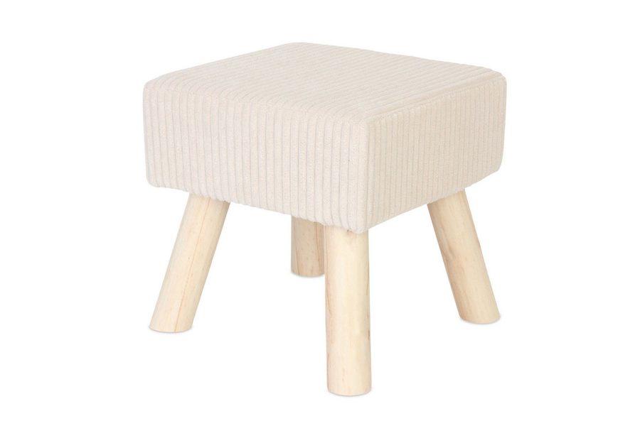 relaxdays Sitzhocker Hocker Cord (1 St), Beige von RELAXDAYS