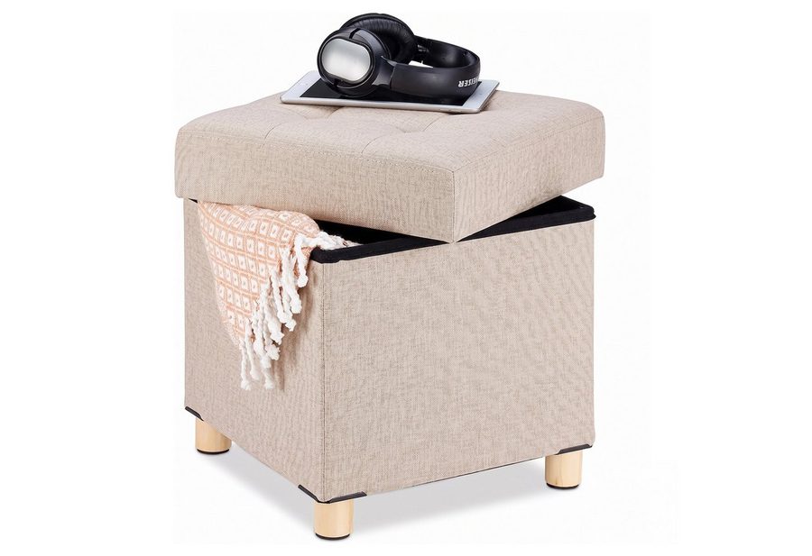 relaxdays Sitzhocker mit Stauraum (1 St), Beige von RELAXDAYS