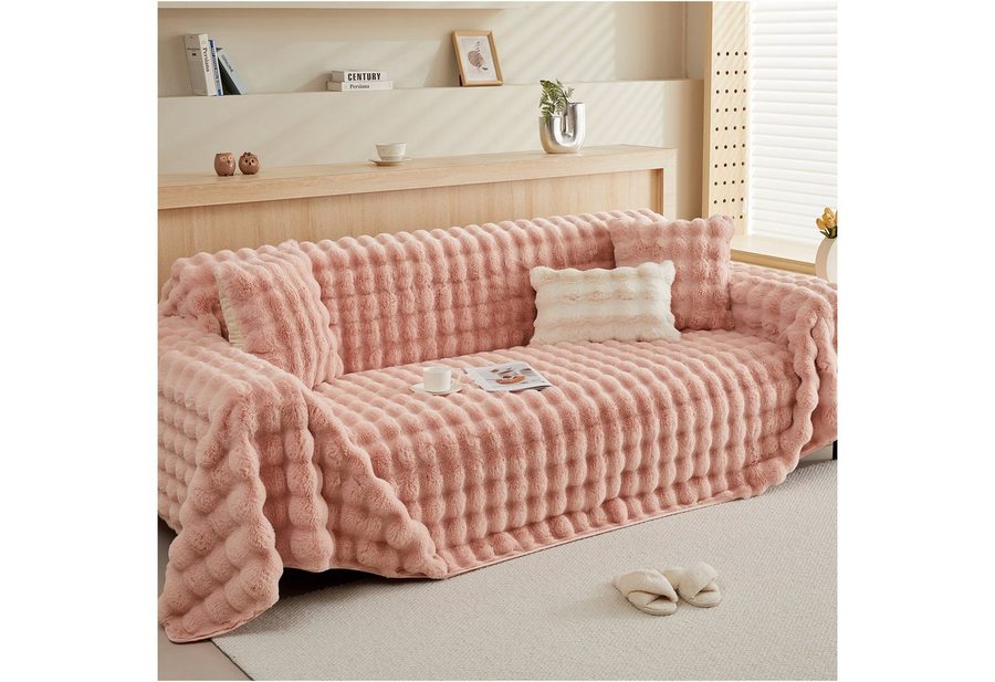 Sunicol Sofabezug Plüsch Dick Sofa Sitzkissenbezug, Couchbezug, Antirutsch, Winter Warme, Superweiche SofaÜberwurf aus Kunstpelz für Wohnzimmer von Sunicol