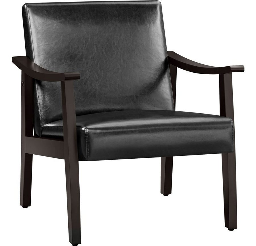 Yaheetech Relaxsessel Retro Loungesessel Einzelsofa, Loungesessel Lesesessel Kunstleder Belastbar bis 136 kg von Yaheetech