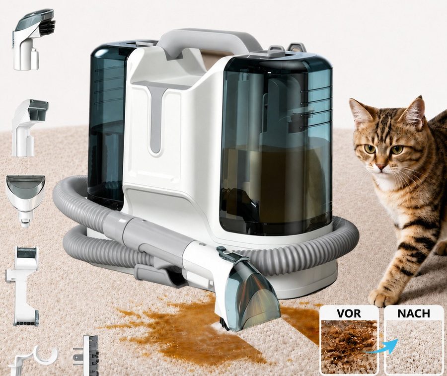 Luckice Teppichreinigungsgerät Bodenschrubber, Nasssauger, Reinigungsmaschine, Geeignet für Sofas,Teppiche, Hohe Saugkraft, 450W,25000Pa,1.8L von Luckice