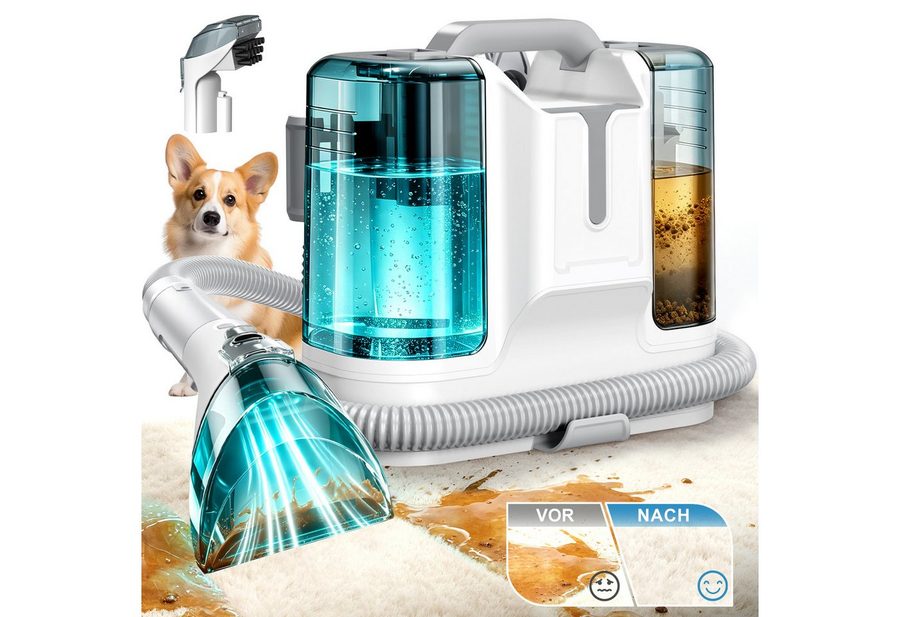 ibettertec Teppichreinigungsgerät Polsterreiniger Gerät, Geeignet für Sofas,Teppiche, 450W,11000Pa,1.8L von ibettertec