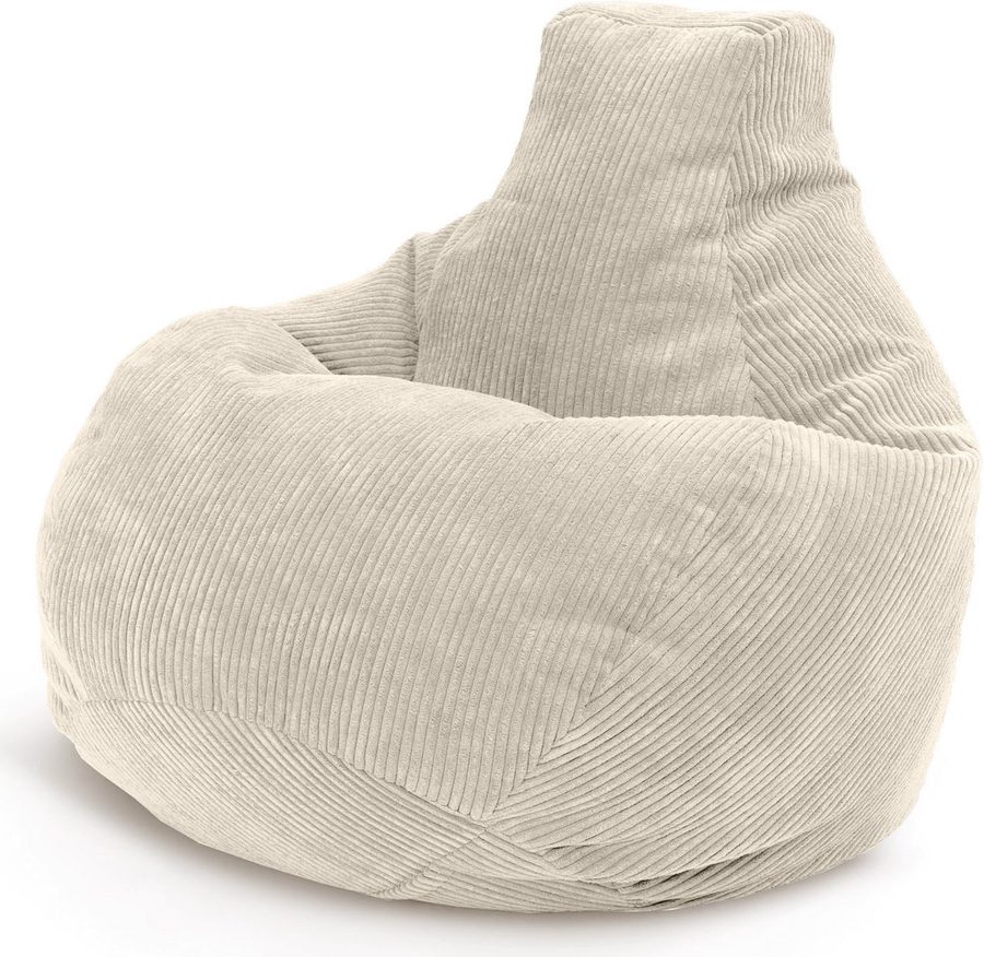 Green Bean Sitzsack Sitzsack Cozy Cord mit Rückenlehne (Indoor, waschbarer Bezug), Bean Bag Bodenkissen Lounge Sitzhocker Relax-Sessel Gamer Gamingstuhl von Green Bean