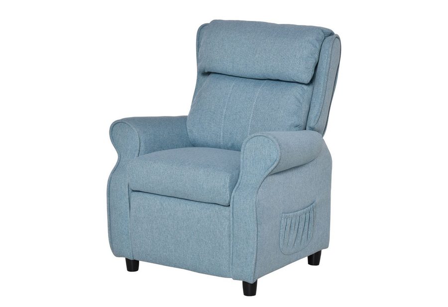 HOMCOM Sessel Kindersofa mit Fußstütze verstellbare Rückenlehne Stuhl (Kindercouch, 1-St., Kindersessel), Blau 58 x 53 x 70 cm von HOMCOM