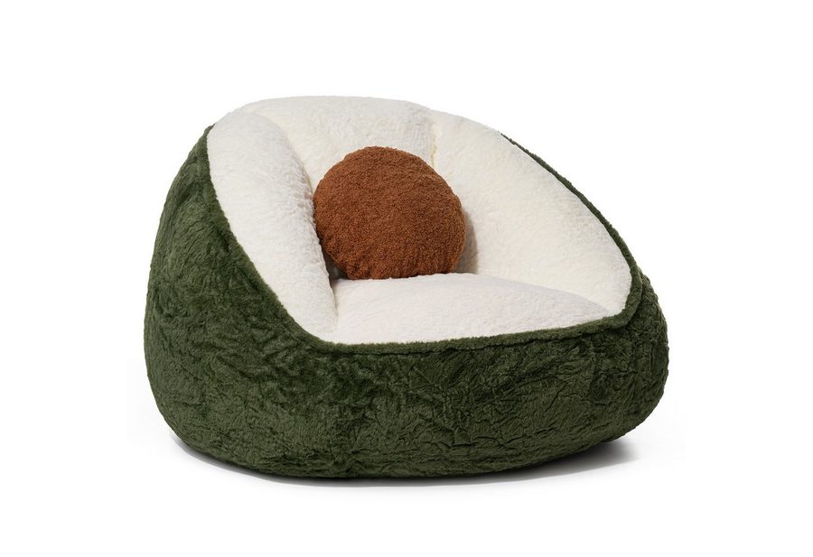 Insma Sitzsack Beanbag Sessel mit Kissen Loungesessel Bodensofa, mit Seitentasche für Wohnzimmer & Schlafzimmer 75x60x60cm von Insma