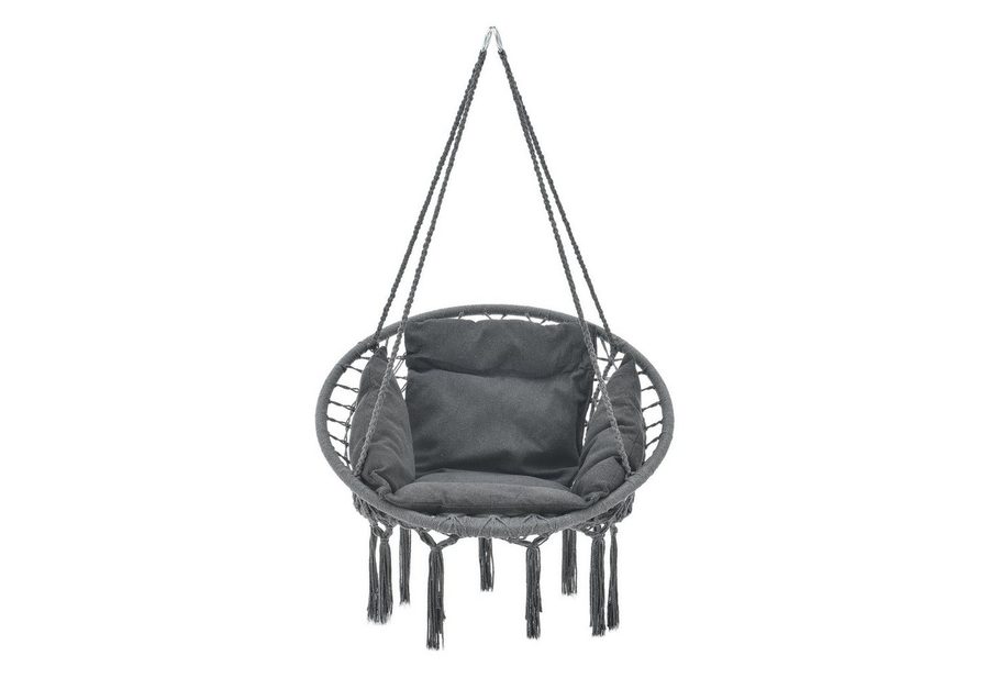 casa.pro Hängesessel, »Kailua« Hängestuhl mit Kissen ø60cm Dunkelgrau von casa.pro