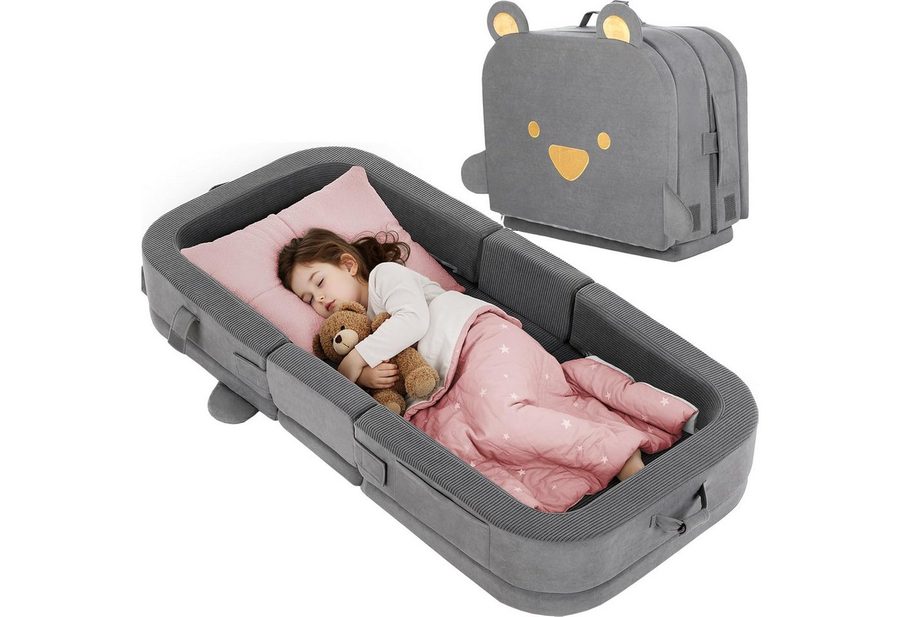 TLGREEN Kindersofa Tragbares Faltbares Kinder Sofa, Weiches Kinder Liegsofa mit Hochdichtschaumstoff, Maschinenwaschbarer Bezug & Taschen,Ideal für Wohnzimmer Camping Reise von TLGREEN
