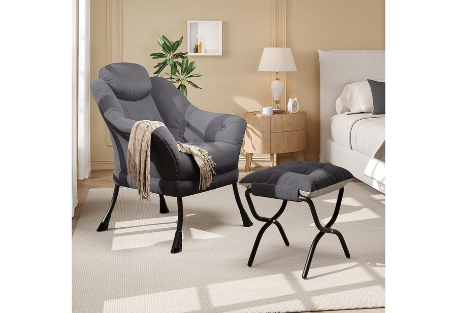 GarveeMore Ohrensessel mit klappbarem FußHocker,bequeme Lounge-Sessel, Relaxsessel für kleine Wohnungen,Wohnzimmer und Schlafzimmer von GarveeMore