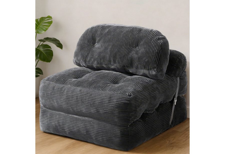 BlingBin Schlafsofa Schlafsessel Klappsofa 1-Sitzer mit Bettfunktion, 1 Teile, Schaumstoffflocken-Füllung, platzsparend von BlingBin