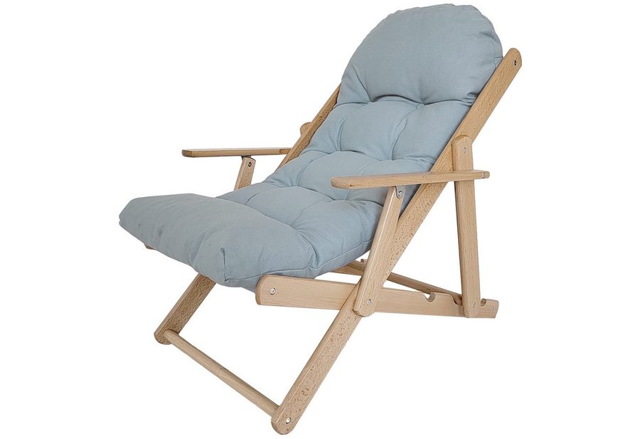 HOMCOM Relaxsessel Relaxstuhl Esszimmerstuhl mit Leinenoptik Hellgrau (Ruhesessel, 1-St., Klappbar Polstersessel), für Wohnzimmer, Buchenholz, 71 x 89 x 96 cm Hellgrau von HOMCOM