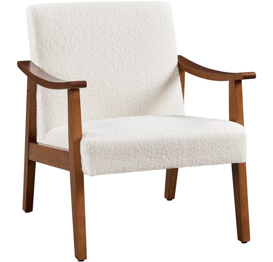 Yaheetech Relaxsessel Retro Loungesessel Einzelsofa, Loungesessel Lesesessel Boucle-Gewebe Belastbar bis 136 kg von Yaheetech