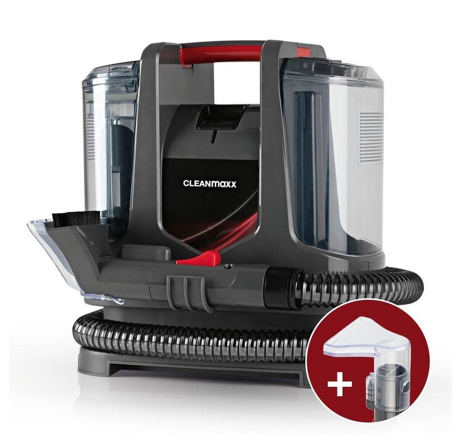 CLEANmaxx Teppichreinigungsgerät Polster- & Teppichreiniger mit Zubehör, 400 W, mit Beutel, Für Teppiche, Sofas & Autositze, 9 kPa von CLEANmaxx