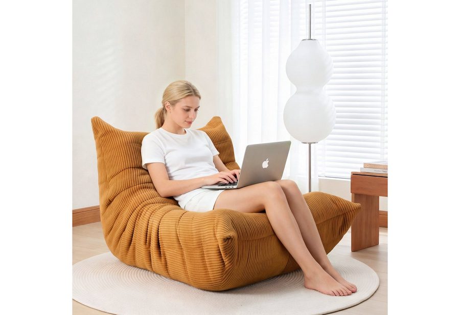 oyajia Sitzsack Relaxsessel Sofa Einzelsofa mit Hochelastischer Schwamm (mit Rückenlehne Einzelsofa), ohne Montage,Bequem & Modern für Wohnzimmer & Schlafzimmer von oyajia