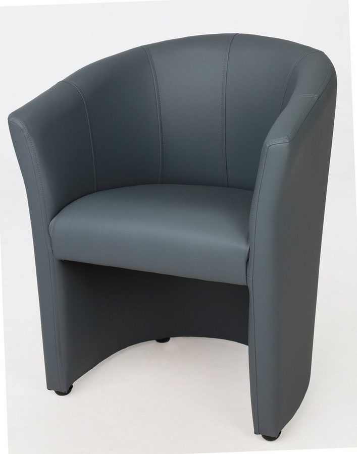 Kamil Cocktailsessel Design Sessel Clubsessel Loungesessel Club Möbel Farbe Kunstleder Grau (1 Set Karton, 1-St., 1 Sessel), Lieferung kommt Aufgebaut von Kamil