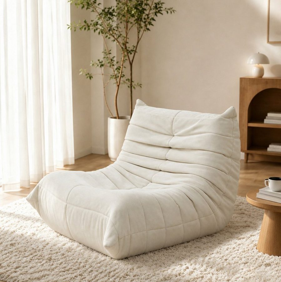 VUZINIC Sitzsack für Erwachsene, Memory-Schaum-Füllung, Bodensofa, Wohnzimmer & Büro (1 St) von VUZINIC