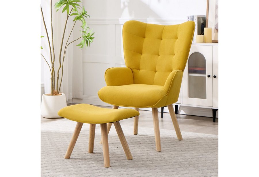 CANMOV Relaxsessel Moderner Relaxsessel mit Hocker, Bequemer Lounge Sessel für Wohnzimmer (1-St., bestehend aus Sessel und Hocker), Ergonomischer Polstersessel mit Hocker, Bequemer Lesesessel von CANMOV