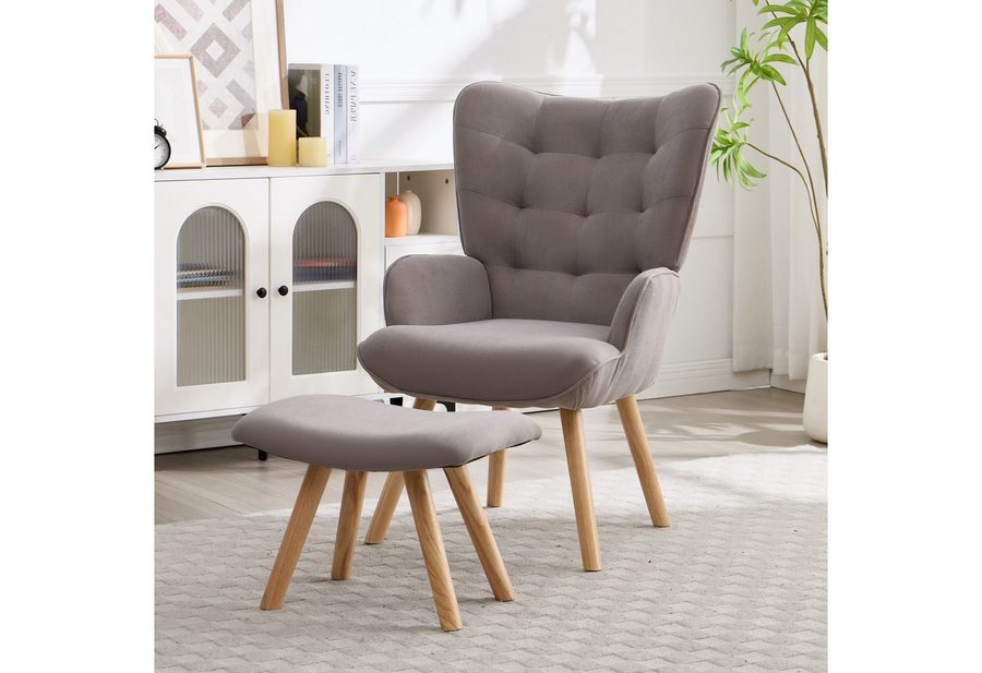 CANMOV Relaxsessel Moderner Relaxsessel mit Hocker, Bequemer Lounge Sessel für Wohnzimmer (1-St., bestehend aus Sessel und Hocker), Ergonomischer Polstersessel mit Hocker, Bequemer Lesesessel von CANMOV