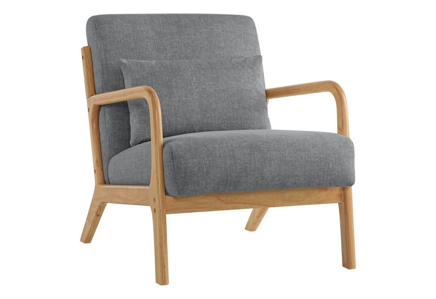 Aunekiv Sessel mit Kissen & Holzrahmen, Lesesessel, Mid-Century Sessel (1-St), Perfekt als Relaxsessel für Wohnzimmer und kleine Räume von Aunekiv