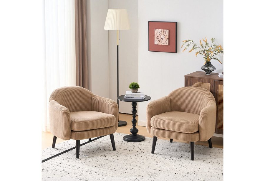 Bonnlo Sessel ERGONOMISCHE FORMGEBUNG,belastbar bis 113 kg, Feincord, Khaki (1-St), ERGONOMISCHE FORMGEBUNG von Bonnlo