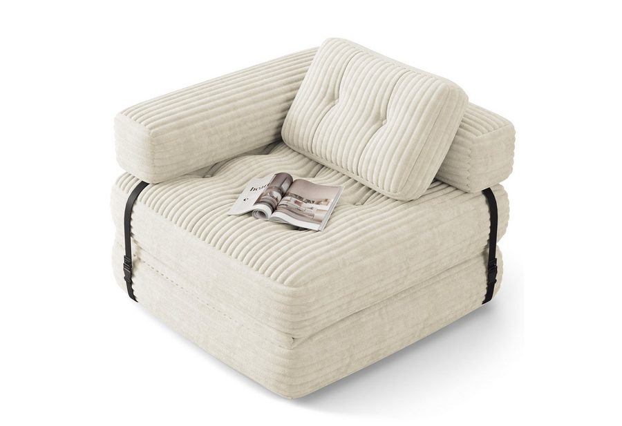 Bealife 1,5-Sitzer Klappbares Sofa, Relaxsessel Indoor-Lazy mit Armlehnen von Bealife