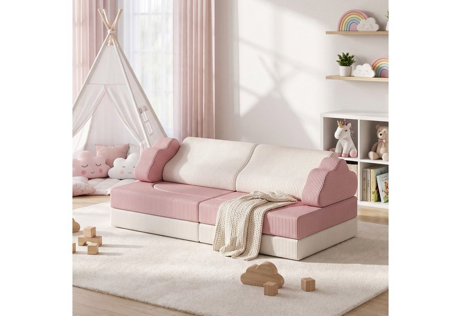 Jiexi Kindersofa Kindersofa Modular Spielsofa aus Cord Stoff Schaumstoff Couch von Jiexi