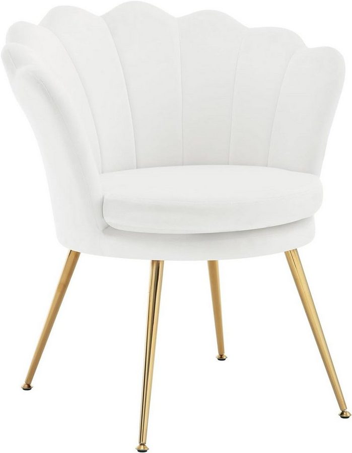 Woltu Relaxsessel, Sessel Wohnzimmer in Blumenform, mit Samtbezug Metallbeinen von WOLTU