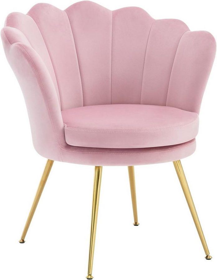Woltu Relaxsessel, Sessel Wohnzimmer in Blumenform, mit Samtbezug Metallbeinen von WOLTU