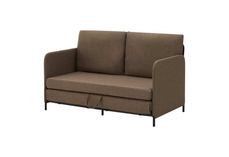 en.casa Schlafsofa, »Soini« mit Liegefunktion 2-Sitzer 78x125x67 cm Braun von en.casa