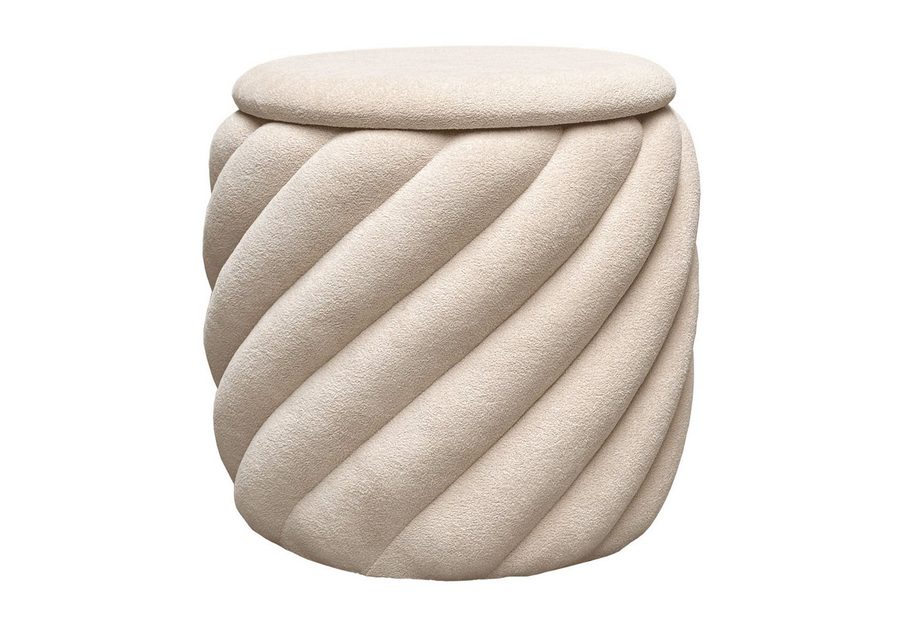 Lookway Hocker NOEL Gepolsterter Pouf mit Stauraum – Aufklappbarer Sitzhocker (1x Hocker), Durchmesser: ⌀ 42 cm von Lookway