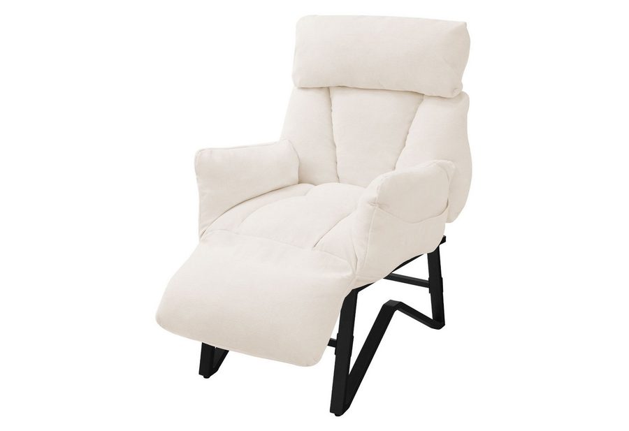 ML-DESIGN Loungesessel Sessel mit Liegefunktion & Fußablage Relaxsessel bequem für Wohnzimmer, Fernsehsessel mit verstellbarer Rückenlehne Armlehnen Lesesessel Beige von ML-DESIGN