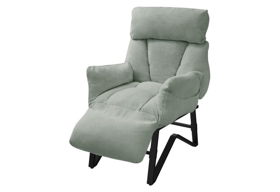 ML-DESIGN Loungesessel Sessel mit Liegefunktion & Fußablage Relaxsessel bequem für Wohnzimmer, Fernsehsessel verstellbar Rückenlehne Armlehnen Lesesessel Grau-Grün von ML-DESIGN