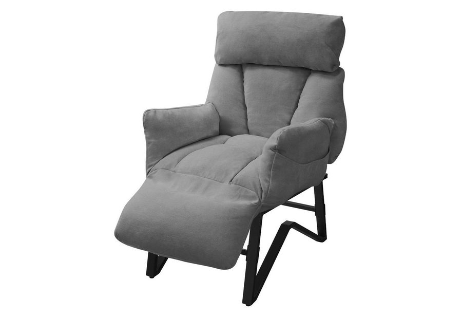 ML-DESIGN Loungesessel Sessel mit Liegefunktion & Fußablage Relaxsessel bequem für Wohnzimmer, Fernsehsessel mit verstellbarer Rückenlehne Armlehnen Lesesessel Grau von ML-DESIGN