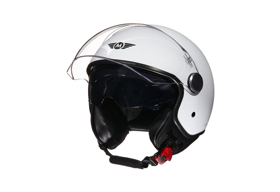 MOTO HELMETS Motorradhelm Jethelm Motorradhelm, Helm für Motorrad & Roller, Schnellverschluss, Sonnenvisier, nur 1050g von MOTO HELMETS