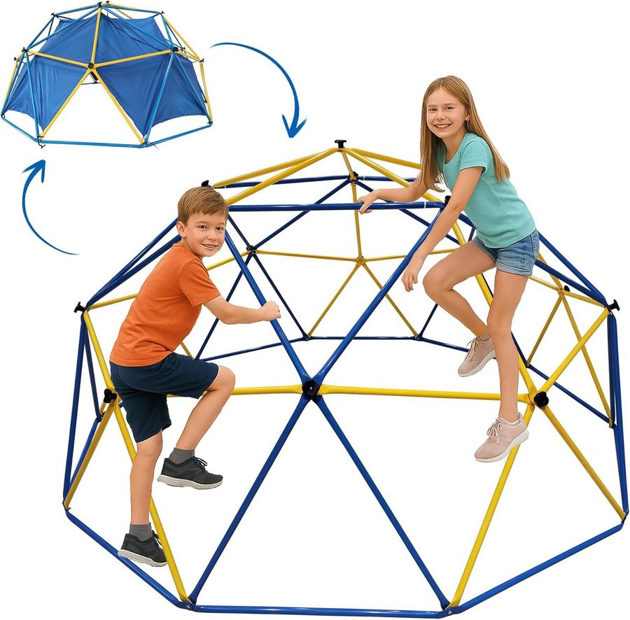 L.A. Sports Klettergerüst XL 305 cm Dome Kinder Kletter Kuppel Metall Gerüst Kuppel mit Zelt, (Spar-Set, 1-St., inkl. Zelt), mit Zelt von L.A. Sports