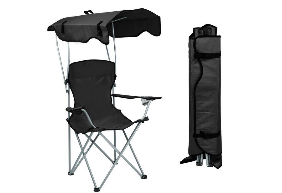 JEOBEST Campingstuhl Klappstühle mit Dach, Luxus Anglerstuhl, (Stück, 1 St), Klappstuhl mit Armlehnen und Getränkehalter von JEOBEST