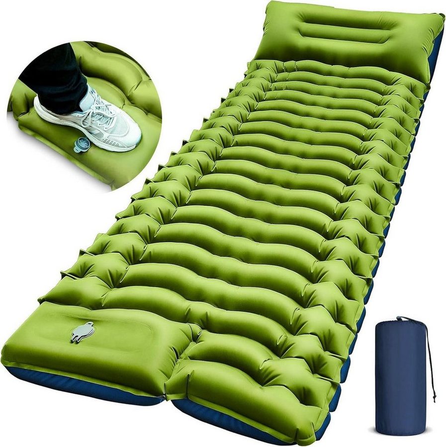 Forrlite Isomatte Camping, Ultraleicht Camping Luftmatratze mit Fußpumpe & Kissen, (Aufblasbare Matratze Kompakte und Leichte, Campingmatte für Wandern Strand Outdoor), Trekking, Reisen und Strand von Forrlite