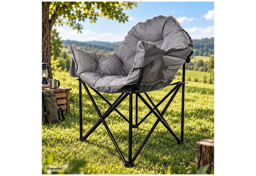 HTI-Living Klappstuhl Klappbarer Komfortsessel mit weichem Velvet Bezug (Stück), Campingstuhl von HTI-Living