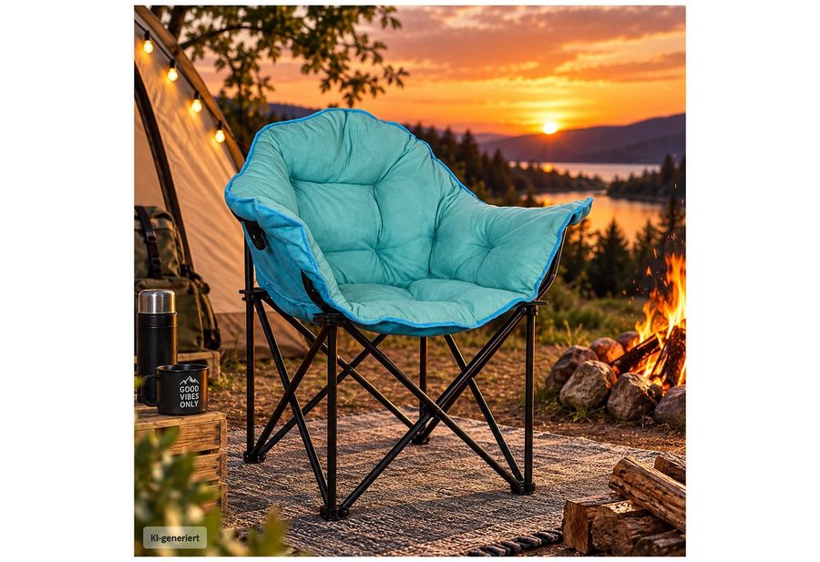 HTI-Living Klappstuhl Klappbarer Komfortsessel mit weichem Velvet Bezug (Stück), Campingstuhl von HTI-Living