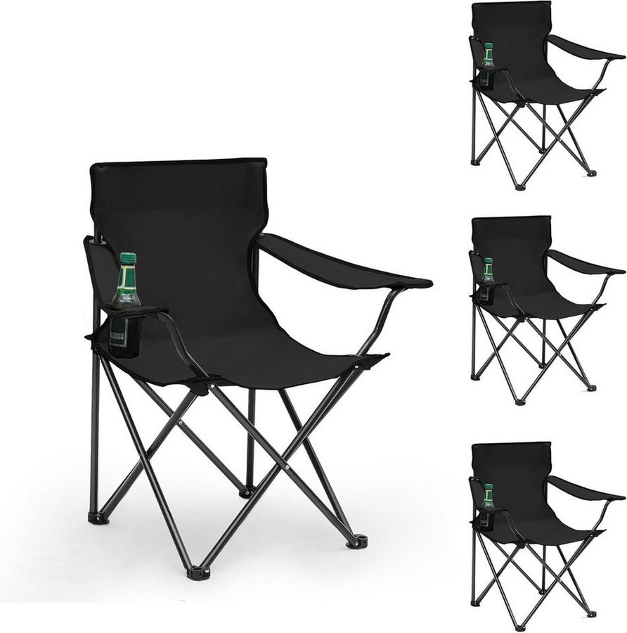 SUNULA Campingstuhl Faltbar Anglerstuhl Ultraleicht Faltstuhl Camping Klappstuhl (4 St), mit Getränkehalter, mit Tragetasche, bis max. 100 kg von SUNULA