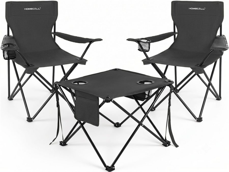 HOMECALL Campingstuhl Campingtisch mit Stühlen Klappstuhl Camping Faltstuhl Picknicktische (Rutschfest & Wetterfest, für Camping, Picknick, Angeln, 1 St), Faltstuhl Campingstuhl mit Tisch Klapptisch mit Stühlen von HOMECALL