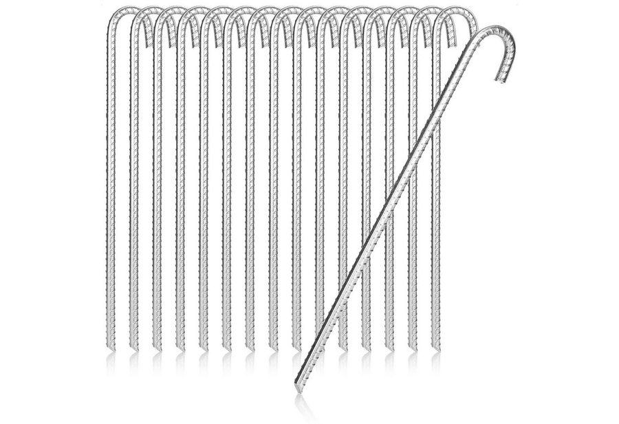com-four Bodenanker XL Bodenanker aus massivem Stahl - extrem stabile Erdanker für Zelte, (16-St) von com-four