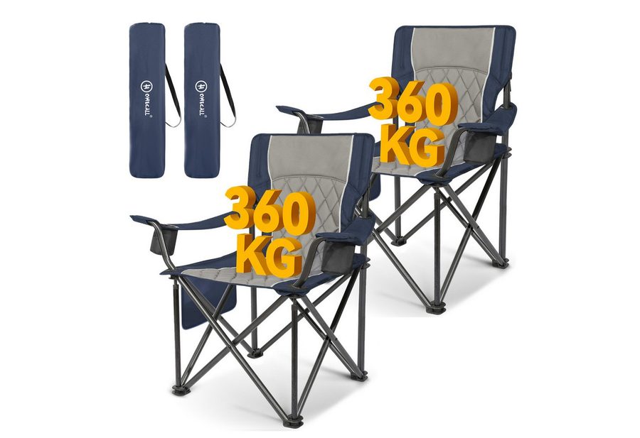 HOMECALL Campingstuhl Übergroßer Klappstuhl mit hoher Rückenlehne, XXL Faltstuhl Gepolstert (Bis 360KG Belastbar, 2 St), Robust und Zuverlässig klappstuhl für Outdoor, Balkon, Garten von HOMECALL