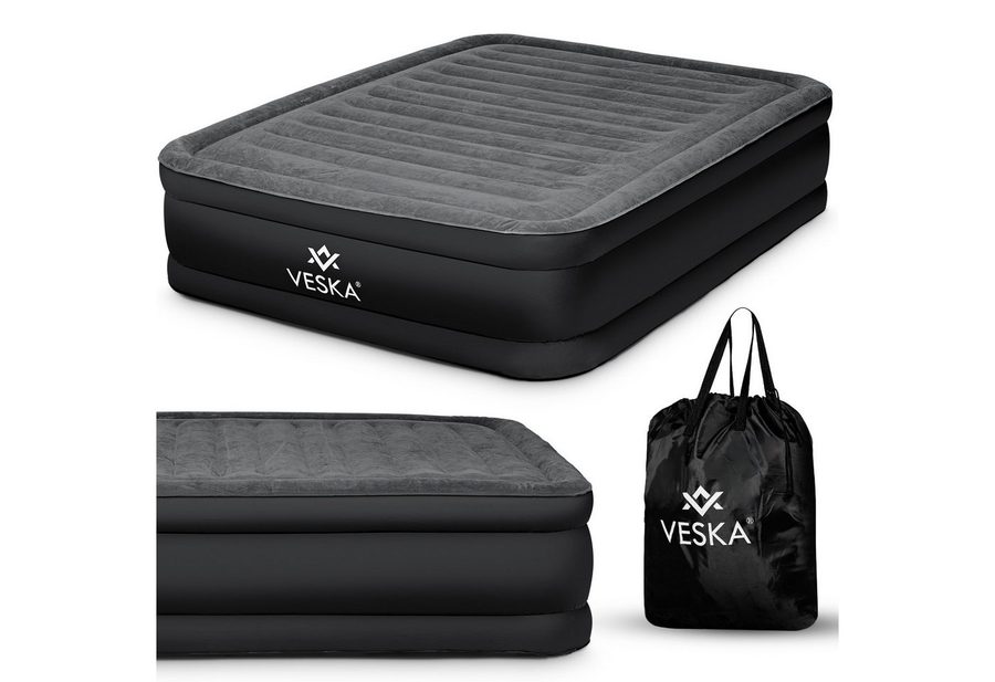 VESKA Luftbett Aufblasbare Matratze Selbstaufblasend Gästebett, (mit eingebauter elektrischer Pumpe), für Camping und Heimgebrauch mit Tasche von VESKA