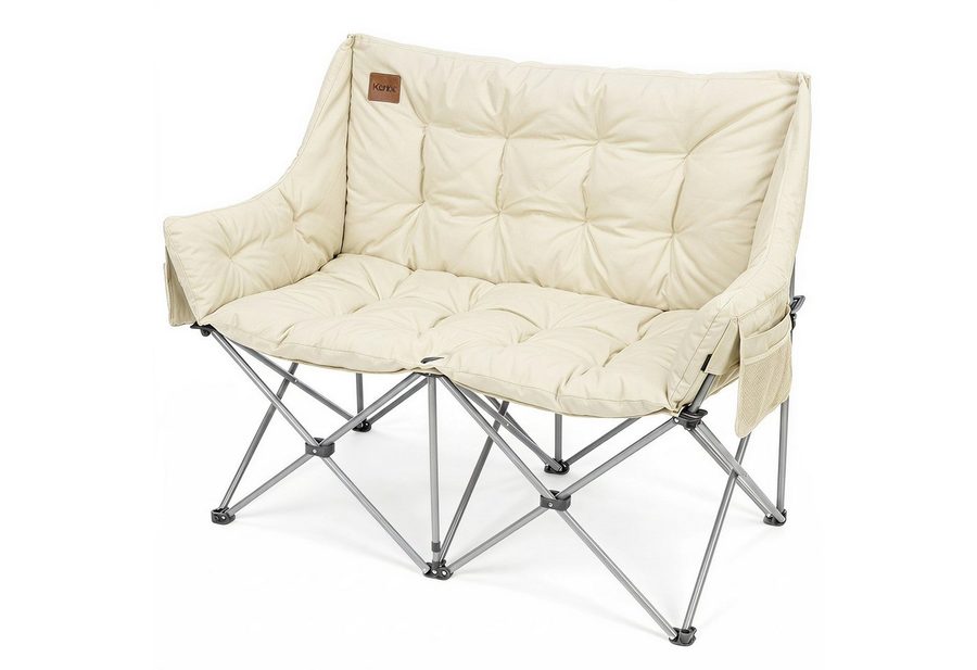 kehot Campingstuhl Faltbarer 2-Sitzer Campingstuhl mit 6 cm Polsterung, 127×94×60 cm (Doppelsitz Outdoor Sofa bis 240kg belastbar, Campingklappstuhl), Klappstuhl mit Oxford-Gewebe,Tragetasche, für Camping Garten Balkon von kehot