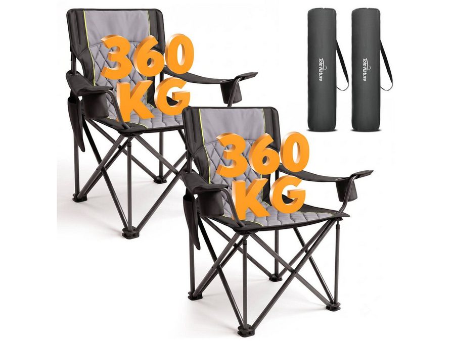 HOMECALL Campingstuhl Übergroßer Klappstuhl mit hoher Rückenlehne, XXL Faltstuhl Gepolstert (Bis 360KG Belastbar, 2 St), Robust und Zuverlässig klappstuhl für Outdoor, Balkon, Garten von HOMECALL