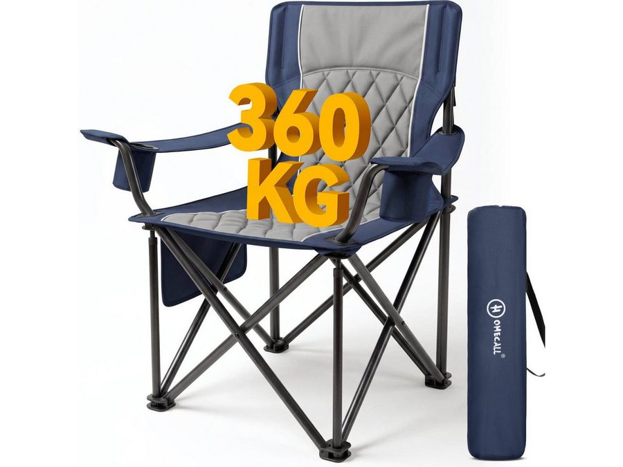 HOMECALL Campingstuhl Übergroßer Klappstuhl mit hoher Rückenlehne, XXL Faltstuhl Gepolstert (Bis 360KG Belastbar, 1 St), Robust und Zuverlässig klappstuhl für Outdoor, Balkon, Garten von HOMECALL