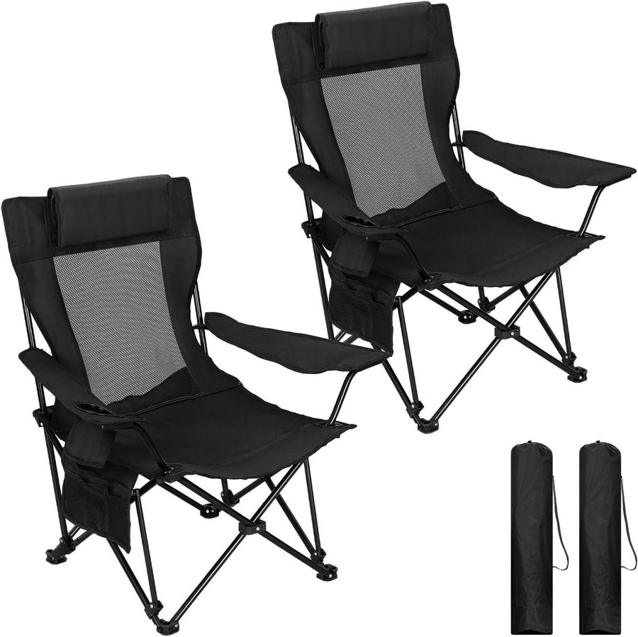 Woltu Campingstuhl (2 St), Faltbar Klappstuhl bis 150 kg Belastbar von WOLTU