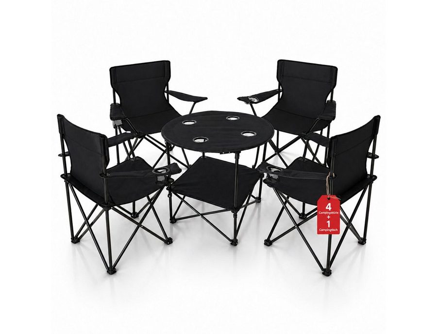 BigDean Campingstuhl Camping Set 2x Campingstühle + 1x Campingtisch (Spar-Set, 5 St), Komplettset für 2 Personen. Stabil. Belastbar. Kompakt & Klappbar von BigDean