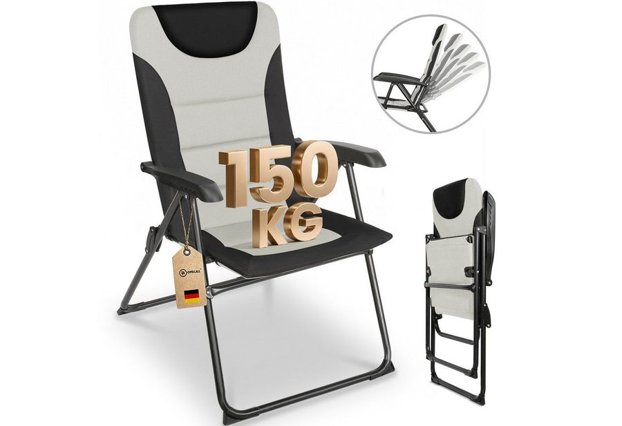 Homecall Campingstuhl Gartenstuhl klappbar, polyester, 5 fach Verstellbarer Rückenlehne, bis 150kg von Homecall
